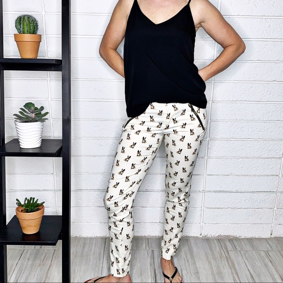 Zara Pants - Zara Trafuluc Frenchie Dog Skinny Ankle Pants